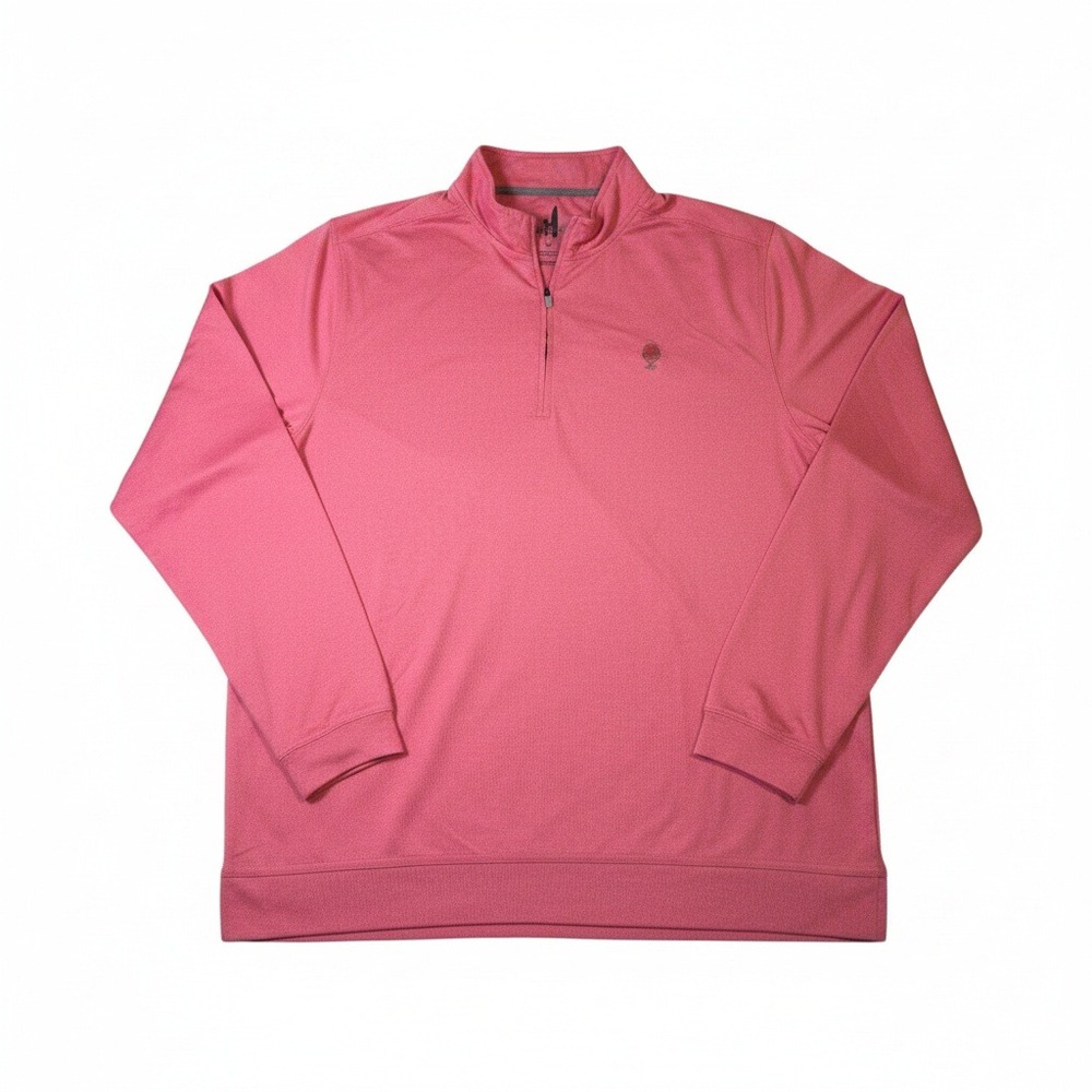Johnnie-O‎ Mens XL Quarter Zip Pullover Coral Pink Heather Performance Golf Top